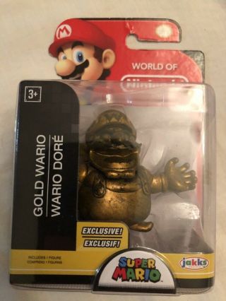 World Of Nintendo Gold Wario Exclusive Figure Mario Jakks