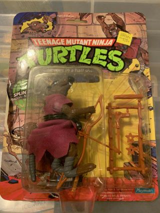 Vintage 1988 Tmnt Splinter Action Figure 10 Back Card Ninja Turtles Complete Toy