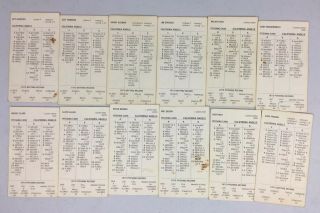 Strat - O - Matic Baseball 1972 California Angels 22 Cards