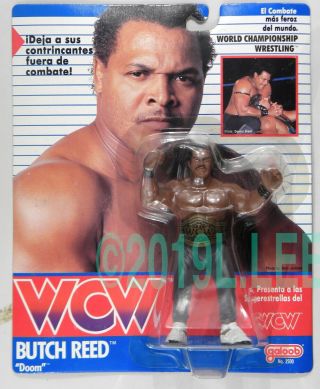 Galoob Toys Wcw Wrestling Butch Reed No Stripe Trunks Moc Rare Foreign Card