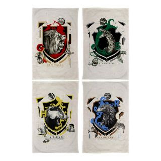 Harry Potter - Gryffindor / Slytherin / Hufflepuff / Ravenclaw Tea Towel Set (4)
