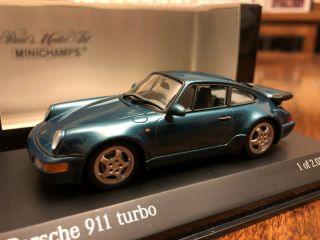 1/43 Minichamps Porsche 911 Turbo (964) - 1990 - Turquoise Metallic
