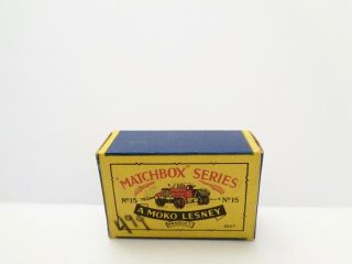 box for 1955 MOKO Lesney Matchbox No.  15 ' PRIME MOVER ' - - - - see photos & more boxes 4