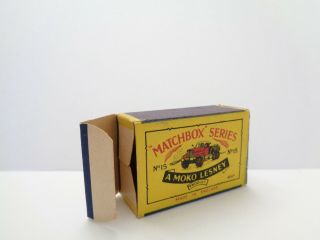 box for 1955 MOKO Lesney Matchbox No.  15 ' PRIME MOVER ' - - - - see photos & more boxes 5