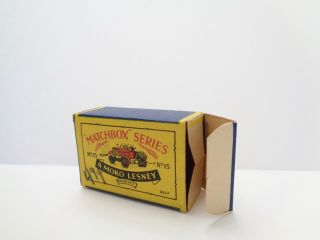 box for 1955 MOKO Lesney Matchbox No.  15 ' PRIME MOVER ' - - - - see photos & more boxes 7