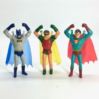 Azrak Hamway Batman,  Robin,  Superman,  Hulk Parachute Figures,  1974