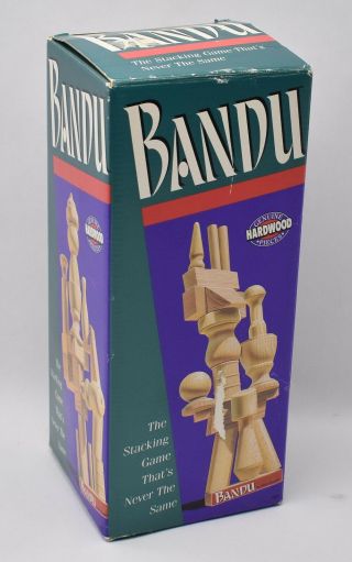 Bandu - Milton Bradley Hardwood Stacking Game Unplayed Complete 1991
