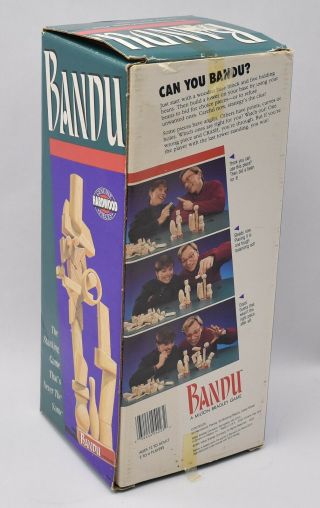 Bandu - Milton Bradley Hardwood Stacking Game Unplayed Complete 1991 2