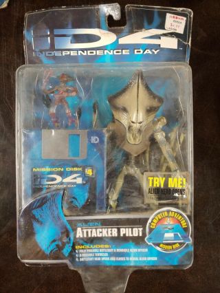 Vintage 1996 Independence Day Id4 Alien Attacker Pilot Action Figure Rare