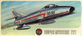 1/72 Airfix Models Dassault Mystere B.  2 Jet Fighter Nmib