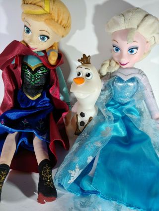 Disney Frozen Princess Elsa Anna Plush Dolls Vinyl Face Olaf Snowman Figures 14 "