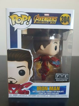 Marvel Funko Pop - Unmasked Iron Man - Fye Exclusive - Infinity War - No.  304