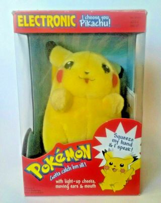 Vintage Electronic Pokemon I Choose You Pikachu Plush Cute 1999 Hasbro
