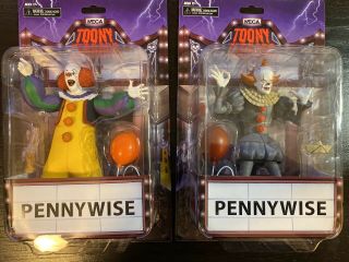 2 Neca Toony Terrors Pennywise (it 2018 Movie) 6 Inch Action Figure