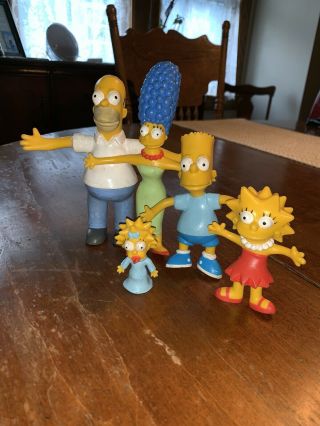 Vintage 1990 Jesco The Simpsons Bendable Figures Complete Family