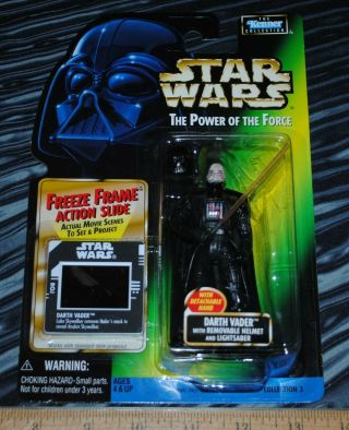 Star Wars Power Force Darth Vader Removable Helmet Freeze Frame Figure