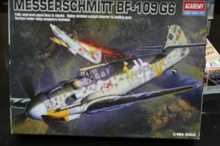 1/48 Academy Messerschmitt Bf - 109 G6 German Wwii Fighter Detail Model