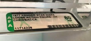 1977 Kenner Star Wars Loose Chewbacca,  Bowcaster,  HK,  AFA Grade 80 NM Near 7