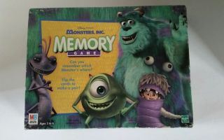 Sulley Monsters Inc Memory Game Disney Pixar Milton Bradley Hasbro 2001