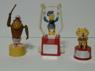 3 - Vintage Kohner Bros Push Button Toys Donald Duck,  Magilla Gorilla,  Cat