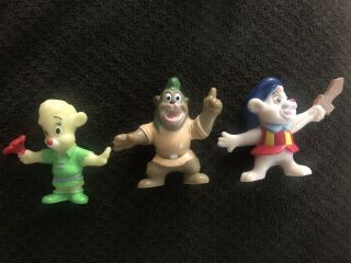 Vintage 1991 Disney Gummi Bears Cubbi,  Sunni,  Gruffi Kellogg’s Pvc Figures 2 "