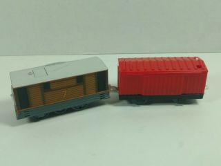 2012 Gullane Trackmaster Thomas & Friends Motorized Talking Toby With Cargo Car