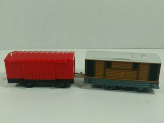 2012 Gullane Trackmaster Thomas & Friends Motorized Talking Toby With Cargo Car 3