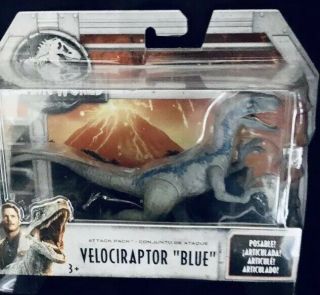 Jurassic World Fallen Kingdom Attack Pack Dinosaur Velociraptor Blue Raptor