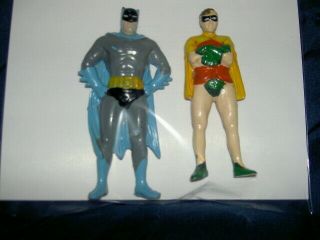 Dc Batman And Robin Chemtoy 1974 Hard Plastic Pvc Action Figure Set Hong Kong