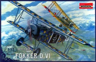 1/72 Roden Models Fokker D.  Vi German Wwi Fighter