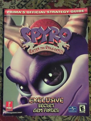 Spyro Enter The Dragonfly Prima Official Strategy Guide Book Shape Gem Find