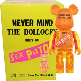 Medicom Be@rbrick Bearbrick Sex Pistols Clear Ver.  100 & 400 Set Figure