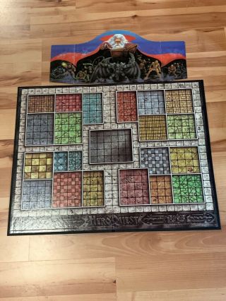 Heroquest Game System Replacement Board And Screen Vgc 1990 Milton Bradley Rpg