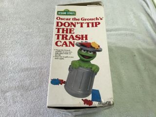 vintage Sesame Street Oscar Don ' t Tip Trash Can 1988 Game 2