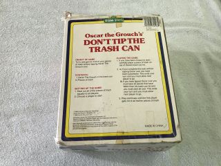 vintage Sesame Street Oscar Don ' t Tip Trash Can 1988 Game 3