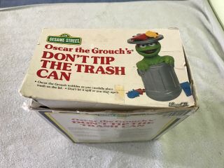 vintage Sesame Street Oscar Don ' t Tip Trash Can 1988 Game 5