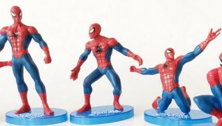 Spiderman 7 piece Set Birthday Cake Topper action Figures Toy Set cup cake top 3