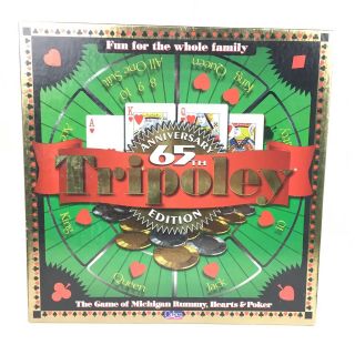 Tripoley 65th Anniversary Edition Game / 1997 Cadaco / Rotating Tray