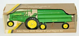 Ertl 1:16 Scale John Deere 1934 Model A Tractor & Wagon Set Die Cast Toy