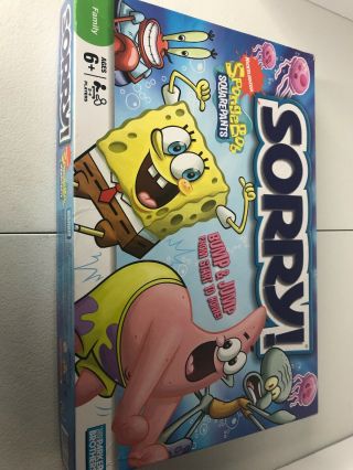 SpongeBob Squarepants SORRY Game by Parker Brothers - 2008 edition - Complete 8