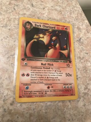 Dark Charizard Pokemon Card 1st Edition 80 Hp 1999 - 2000 Holo 4/82 Psa