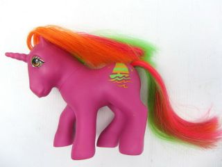 My Little Pony " Hula Hula " (1985) G1 Toy Horse Unicorn - Purple,  Orange Hair