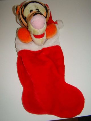 T33 Disney Winnie The Pooh Tigger Christmas Plush Head Stocking
