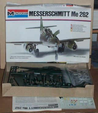 Monogram Messerschmitt Me 262,  1/48 Scale,  5410,  Box Copyright 1978,  Complete