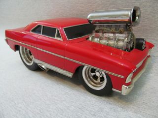 Funline Muscle Die - Cast Car 1967 Red Chevrolet Nova 1:18 Missing 1 Tail - Light