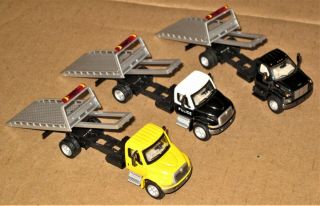 3 Different Boley 1 - 87/ho Diecast Gmc Topkick & I - H Trucks W/operating Flatbeds