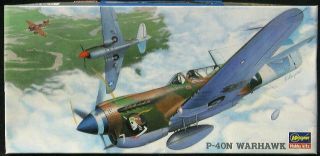 1/72 Hasegawa Models Curtiss P - 40n Warhawk American Wwii Fighter