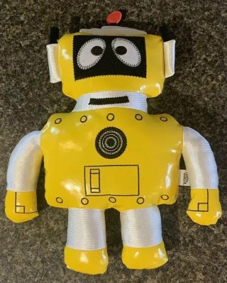 Yo Gabba Gabba Plush Plex Robot Yellow Large 12” Toy Stuffed