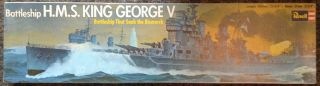 Revell Battleship Vtg 1974 H.  M.  S.  King George V Model Kit,  1:570 Scale H - 380