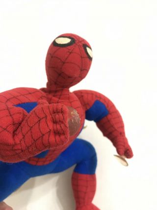 Rare Vintage 1994 Spider - Man Animated Series Plush Figure Toy Biz Poseable 4